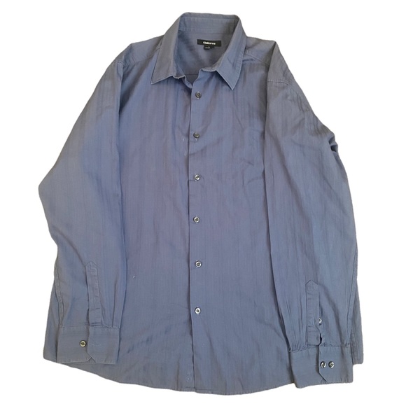 Claiborne Other - Claiborne | Mens Blue Button up Long Sleeve Stripe Dress shirt Size XL